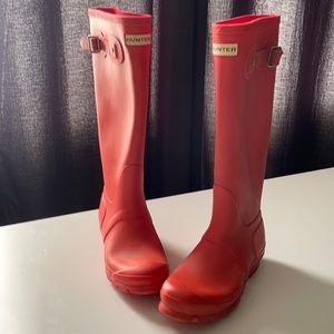 Hunter Knee High Rain Boots Coral Size 6